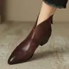 Botines retro estilo británico Martin para mujer, nueva colección primavera/verano 2026, botines de tobillo de moda y versátiles con punta y tacón grueso
