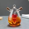 Aceitera de Vidrio Creativa de Doble Capa Dos en Uno para el Hogar Sellada Engrosada Vidrio de Alto Borosilicato Botella para Condimentos Líquidos de Salsa de Soya Vinagre