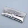 Estojo para óculos de unha única em estoque, em couro preto, bolsa para óculos portátil, caixa para armazenamento de óculos de sol, para impressão