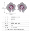 Brincos de Flor 3D de Design de Nicho para Mulheres Totalmente Cravejados com Zircônia Rosa Leve Luxo Sensação de Alto Padrão Versátil para Banquetes Brincos de Tarraxa