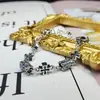 Pulsera de letras Cruz fina de plata de ley S925 estilo punk retro todo partido para hombres y mujeres pulsera de Ancla moderna