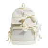 Mochila casual de moda, de nicho, de alto estilo para el día a día con un lindo moño, mochila rosa estilo coreano