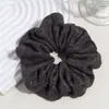 Scrunchie floral grande de moda retro para otoño e invierno, elegante goma de pelo tejida para mujer para coletas bajas