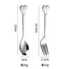 Juego de cuchara y tenedor de amor de acero inoxidable transfronterizo, tenedor y cuchara para niños, cuchara para postre, café, cuchara para fruta, cuchara de regalo de mano para boda