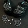 Zapatos Vintage Perforados con Abalorios de Alta Resistencia, Decoraciones de Flores Plateadas Perla, Hebillas de Zapato de Lujo y Accesorios para Zapatos de Ballet