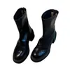 Botines Chelsea cortos para mujer, estilo nuevo, de tacón alto, ajustados, tacón grueso, 2026, elegantes, adecuados para mujeres petite, tela negra