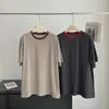 Camiseta de Algodón con Cuello Bloque de Color, Copo de Nieve Oversized, Cuello Redondo, Manga Corta, Talla Grande, Top Casual Holgado para Mujer, Camisa Base para Abrigo para Mujer