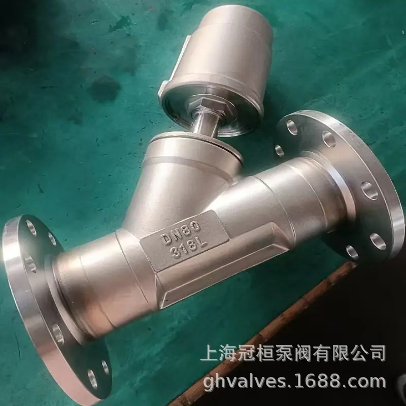 气动Y型角座阀