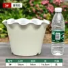 Maceta de Resina con Bordes Rizados para Uso Doméstico, Plástico Grueso para Interior Balcón de Alto Valor Estilo Lirio Borde Ondulado