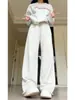 Pantalones Deportivos Casuales de Algodón Mamba Calidad Tiktok para Mujer, Forrados de Polar Otoño e Invierno 2026, Pantalones Holgados de Pierna Ancha, Pantalones de Chándal Casuales Estilo Americano