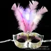 Máscara Luminosa Fiesta de Baile de Halloween Pequeña Belleza Veneciana Pluma Juguete para Niños Carnaval Princesa