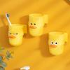 Vaso de enjuague bucal con dibujos animados para niños, estilo baño, con forma de pato amarillo pequeño, para colgar en la pared, para cepillo de dientes, pasta de dientes, vaso creativo para lavado doméstico