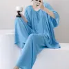 Nuevo Estilo Primavera y Verano 2026 Conjunto de Ropa para el Hogar de Manga Media, Pijama de Alta Gama, Pijama de Algodón y Seda para Mujer, Se Puede Usar Afuera