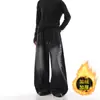 Pantalones de Chándal Anchos para Mujer, Estilo Retro Americano Otoño/Invierno 2025, Estampado de Letras Desgastado, Holgados, Casuales, Versátiles, de Pierna Recta para Mujer