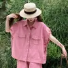 Conjunto de Moda Nueva Estilo Adelgazante Versión Coreana Shorts de Verano Conjunto de Dos Piezas para Mujer Figura Petite Favorecedor Chaqueta de Mezclilla Ropa de Trabajo