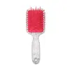 Pente de massagem em formato de almofada quadrada pequena com glitter, personalizado pelo fabricante, uma escova de cabelo de plástico para estudantes do sexo feminino, compacto e portátil, adequado para crianças
