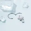 Estrellas Rosa Cereza Cayendo Dulcemente, Aretes Galaxia Brillantes de Circonita Rosa Claro, Tornillo para Cartílago de Varilla de Aleación de Titanio