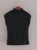 Estilo Maillard Verano Nuevo Modal Cuello Alto Elegante Versátil Adelgazante Estilo Hong Kong Chaleco Top Sin Mangas Ropa de Mujer