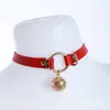Lote de Collar de Campana Divertido Collar de Cuero PU Accesorios Divertidos para Ropa Interior sm Anillo de Cuello Ajustable Accesorios de Collar Lolita