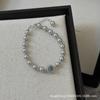 Otoño e invierno lujo ligero tejido a mano plata S925 perla azul marino pulsera collar diseño nicho
