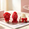 Vela Perfumada Silicone Molde Flor Pilar Laço Rosa Dia dos Namorados Presente Artesanal Difusor de Aroma Pedra