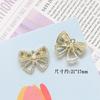Colgante de lazo de corazón de circonita con incrustaciones de aleación que conserva el color, joyería hecha a mano, collar de mano, pendientes, accesorios, material