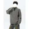 Suéter de punto grueso estilo americano con media cremallera y trenzas para hombre, moderno de invierno, tejido grueso casual para pareja, capa interior casual retro