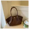 Bolso de hombro cruzado de gran capacidad para mujer, de alta gama, versátil para el trabajo, con textura tejida, bolso de axila, bolso tote retro