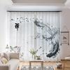 Cortina para Toda la Casa Nuevo Estilo Chino Zen Loto Bergamota Estudio Sala de Té Sala de Estar Conservación de la Salud Protección Solar Gasa para Ventana