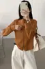 Chamarra sudadera estilo europeo con cuello alto pequeño y manga larga para mujer, nueva versión coreana de otoño 2026, corte holgado, favorecedora, top elegante