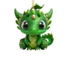 Pendente Criativo Novo de Dinossauro Verde Fofo para Carro, Decoração de Árvore de Natal e Casa