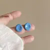 Brincos Redondos Fofos Brincalhões com Pincelada de Tinta a Óleo de Dopamina, Estilo de Luxo Leve de Alta Qualidade e Elegância Simples