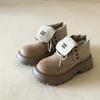 Botas Gruesas de Ruibarbo 2025 Nuevas Botas Individuales de Primavera y Otoño Botas Estilo Británico Botas Populares de Otoño e Invierno para Mujer con Aumento de Altura Botines