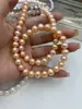 Colar semiacabado para DIY, feito à mão, com pérolas naturais de água doce, tamanho 8-9mm, oval, quase sem defeitos e de alto brilho.