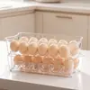Caja Transparente de Plástico para Mascotas y Cocina Doméstica, Caja Multifuncional para Huevos con Asa, Bandeja para Huevos, Caja de Almacenamiento para Refrigerador