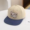 Chapéu infantil europeu e americano combinação de cores letra KING liso ao longo boné de beisebol chapéu hip-hop chapéu de sol de verão comércio exterior