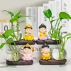Dios Guardián del Zodiaco Chino Rábano Verde Florero Hidropónico Adorno Zhong Kui Dios de la Riqueza Bodhisattva Decoración de Escritorio de Oficina Adorno Cultural y Creativo