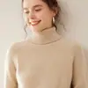 Suéter Feminino de Tricô Cashmere com Gola Alta e Manga Raglan Elegante para Trabalho Casual Simples Solto Manga Longa Top Básico