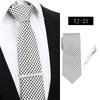 Corbata de Negocios a Rayas para Hombre Formal Profesional Roja Azul Atada a Mano Imitación Seda 7.5cm Stock Listo de Fábrica