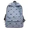 Mochila Escolar Pequena Versátil Estampada de Borboleta Popular Transfronteiriça Mochila de Estudante Mochila de Veludo Leve Simples Casual