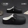 Zapatos de Algodón para el Hogar Impermeables de Color Sólido EVA para Mujer 2026 Otoño Invierno Nuevos Pantuflas de Algodón Cálidas con Cubierta para los Dedos para Mujer
