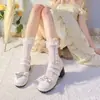 Meias Lolita Bege de Bezerro com Laço e Pelúcia para Crianças Doce Estilo Japonês Menina Suave Verão Finas Estilo jk College