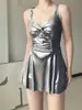 Traje de baño para mujer 2026 nuevo estilo, una pieza conservador, adelgazante, hermoso, sexy, deseo puro, traje de baño estilo falda para aguas termales al por mayor