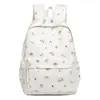 Mochila Estilo Coreano Blanco Leche con Puntos, Refrescante y Versátil, Adecuada para Salidas Diarias y la Escuela, con un Ambiente Suave y Dulce