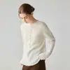 2026 Nuevo Cárdigan de Cuello Redondo 100% Cachemira para Mujer de Color Sólido Suave y Esponjoso Tejido de Punto Suéter Abrigo Superior de Manga Larga