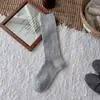 Calcetines de estilo ballet de doble puntada otoño e invierno textura de cáñamo retro calcetines para la pantorrilla para mujer adelgazantes calcetines largos JK para usar con botas calcetines holgados