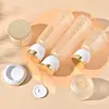 Veia Prateada em estoque 30-120ml frascos conjunto lótus, frascos de vidro para loção, embalagens para skincare, frascos dosadores para BB cream e creme