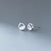 Pendientes de botón de plata de ley S925 Nalan Estilo Japonés Semicírculo Simple Diamante Pendientes de Primavera Transparentes de Moda E9482