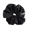 Scrunchie de Lã Retro com Bolinhas, Preguiçoso e Macio, Estilo Coreano, Elástico Versátil para Rabo de Cavalo e Coque