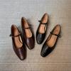 Zapatos Planos de Ballet Vintage para Mujer Zapatos Plegados con Zapatos Mary Jane Elegantes de Tacón Bajo